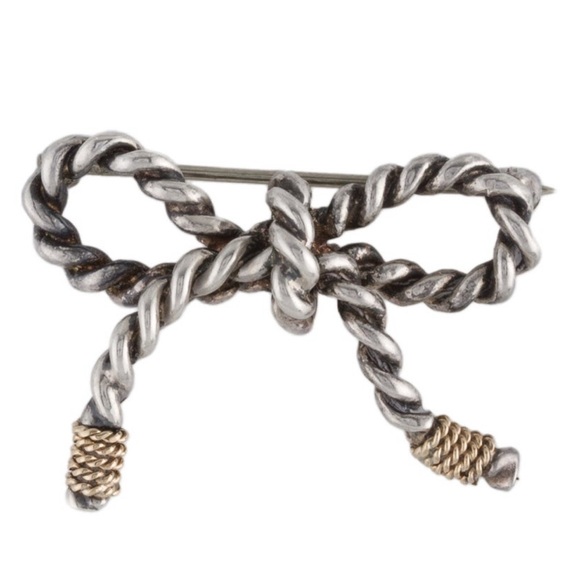 Tiffany & Co. Jewelry - Tiffany & Co. Vintage Two-Tone Rope Bow Brooch